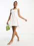 Фото #7 товара Abercrombie & Fitch puff strap babydoll dress in white