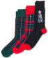 ფოტო #1 პროდუქტის Men's 3-Pk. Holiday Tartan Dog Crew Socks Giftbox Set