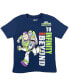 ფოტო #6 პროდუქტის Boys Pixar Toy Story Woody Buzz Lightyear Bo Peep Rex Athletic T-Shirt Mesh Shorts Outfit Set to