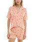 ფოტო #4 პროდუქტის Women's 2-Pc. Printed Short Pajamas Set