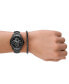 ფოტო #5 პროდუქტის Men's Dante Multifunction Black Stainless Steel Watch 42mm and Bracelet Set