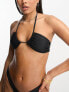 Фото #1 товара Miss Selfridge mix and match circle cut out bandeau bikini top in black