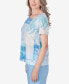 Фото #5 товара Women's Hyannisport Patchwork Leaf Lace Detail Short Sleeve T-shirt