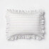 King Yarn Dye Stripe with Ruffle Comforter & Sham Set White/Khaki - Threshold
