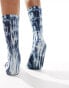 Фото #3 товара Polo Ralph Lauren tie dye sport sock with logo in navy white