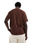 ASOS DESIGN relaxed t-shirt in brown towelling