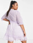 River Island Plus chiffon tea mini dress in lilac