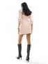 Miss Selfridge blazer dress with ruched detail in dusty pink