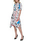 Фото #3 товара Women's Printed Bungee-Sleeve Shirt Dress