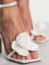 Фото #5 товара Be Mine Bridal Saniyah heeled sandals with corsage in ivory satin
