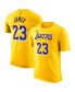 Фото #1 товара Men's LeBron James Gold Los Angeles Lakers Name and Number T-shirt