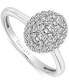 ფოტო #1 პროდუქტის Diamond Oval Cluster Engagement Ring (1/2 ct. t.w.) in 14k White Gold