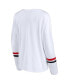 Фото #4 товара Women's White Wisconsin Badgers Retro Power Striped Long Sleeve T-shirt