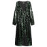 SUPERDRY Sequin Wrap Long Sleeve Midi Dress