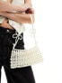 Фото #7 товара True Decadence flower strap pearl shoulder bag in white