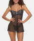 Women's Wish Mesh and Lace 2 Piece Lingerie Babydoll Set