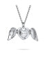 ფოტო #3 პროდუქტის Plain Dome Protection Guardian Angel Wing Feathered Heart Shaped Keepsake Locket Holds Photos Pictures .925 Silver Necklace Pendant Customizable