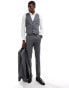 Фото #6 товара ASOS DESIGN slim fit suit waistcoat with wool in charcoal