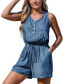 ფოტო #1 პროდუქტის Women's Chambray Drawstring Tank Romper