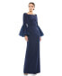 ფოტო #1 პროდუქტის Women's Flounced Sleeve Square Neck Column Gown