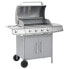 Фото #3 товара vidaXL Gasgrill 4+1 Brenner Silbern