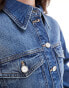 Фото #3 товара ONLY cropped denim jacket in mid blue