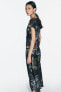 Фото #3 товара Платье миди из атласа с принтом ZARA