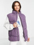 Monki padded gilet in black and purple colourblock