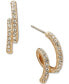 ფოტო #1 პროდუქტის Gold-Tone Pavé Loop Stud Earrings