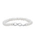 ფოტო #1 პროდუქტის Love Knot White Freshwater Cultured Button Pearl Infinity Bracelet For Women Prom Sterling Silver