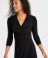 Фото #5 товара Women's Faux-Wrap 3/4-Sleeve Sheath Dress