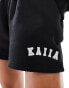 Kaiia motif sweat shorts co-ord in black