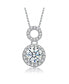 Фото #1 товара White Gold Plated with Cubic Zirconia Solitaire Double Halo Drop Pendant Necklace