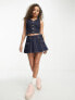 Фото #1 товара ASOS DESIGN co-ord denim mini skirt with pleats in blue