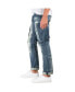 Фото #2 товара Men's Premium Jeans Slim Straight Intense Blast Distressed Cargo Pocket