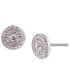 ფოტო #1 პროდუქტის Silver-Tone Crystal Pavé Circle Stud Earrings