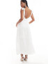 Фото #5 товара Vila Petite Bridal satin tie shoulder cami maxi dress in cream