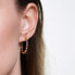 Gold plated earrings with silver rings with glittering zircons HALO Gold AR01-221-U