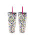 Фото #6 товара 24 oz Confetti Dot Insulated Straw Tumblers Set, 2 Piece