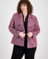 Фото #1 товара Plus Size Tweed Faux Double-Breasted Blazer, Created for Macy's