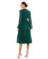 ფოტო #2 პროდუქტის Women's Ieena Illusion Sleeve Ruched V Neck Tiered Midi Dress