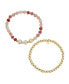 ფოტო #2 პროდუქტის Multi Pink Quartz Mom Stone and Beaded Stretch Bracelet Set