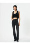 Фото #28 товара İspanyol Paça Kot Pantolon Yırtmaç Detaylı Slim Fit Yüksek Bel - Victoria Slim Jeans