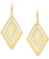 ფოტო #3 პროდუქტის Openwork Orbital Geometric Drop Earrings in 14k Gold