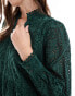 Фото #3 товара YAS broderie mini smock dress in deep green - DGREEN