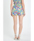 Фото #2 товара Women's Floral Print Ruffled Shorts with Smocking