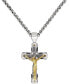 ფოტო #1 პროდუქტის Diamond Accent Crucifix Pendant Necklace in Stainless Steel
