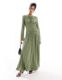 Фото #1 товара ASOS DESIGN ruched front maxi dress in khaki