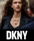 Фото #3 товара Серьги DKNY Gold-Tone Half-Black Hoop