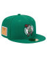 ფოტო #1 პროდუქტის Men's Kelly Green Boston Celtics Court Sport Leather Applique 59fifty Fitted Hat